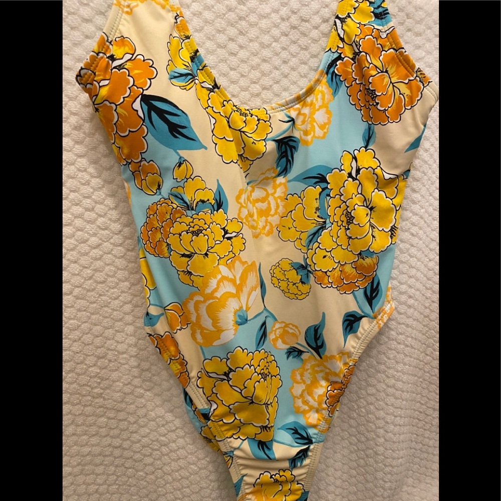 The Bikini Lab Spanish Bloom Plunge One Piece Sexy-swimsuit